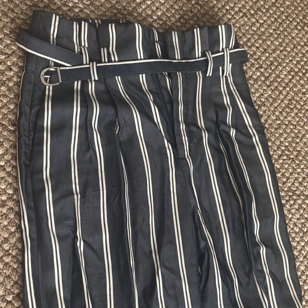Express Black and White Striped Wide Leg Pants - Picture 4 of 4
